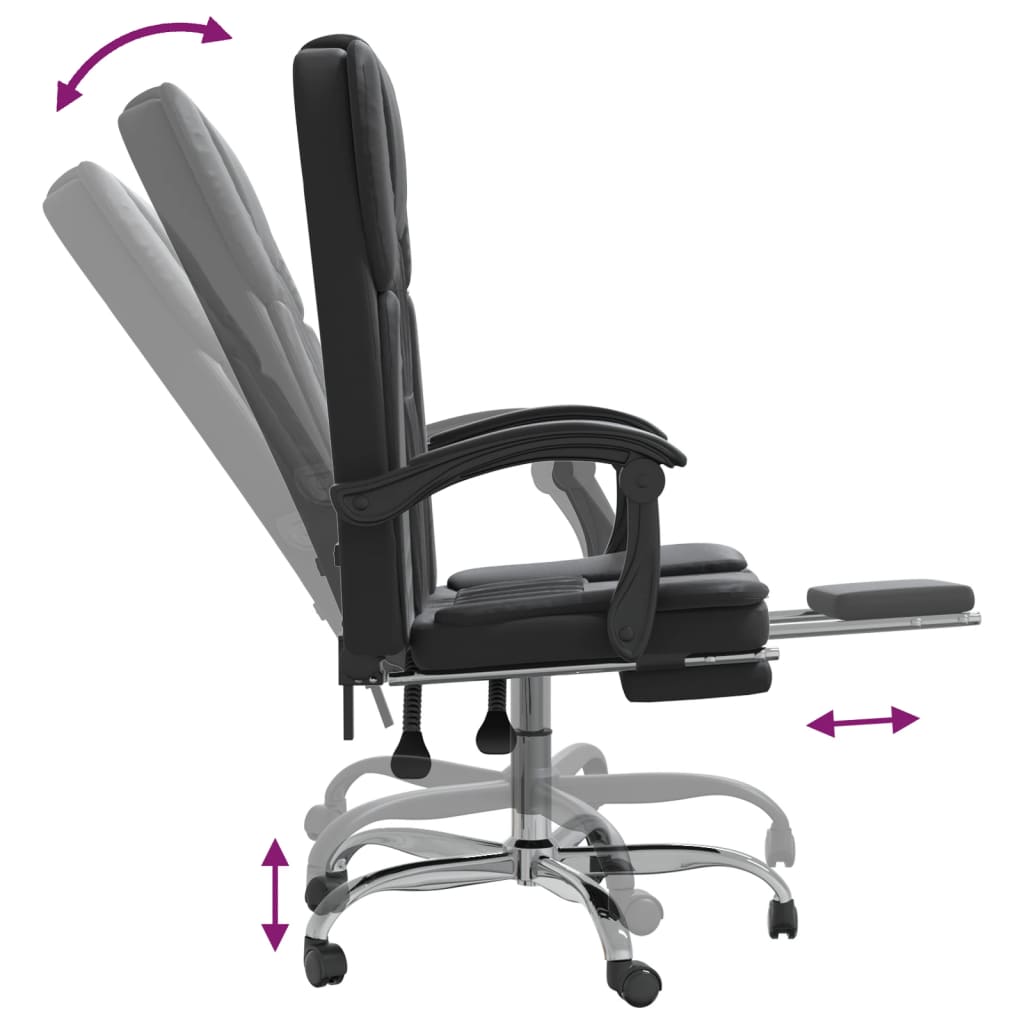 Chaise de bureau réglable en cuir artificiel