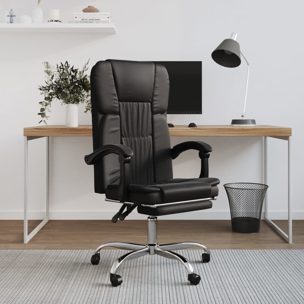 Chaise de bureau réglable en cuir artificiel