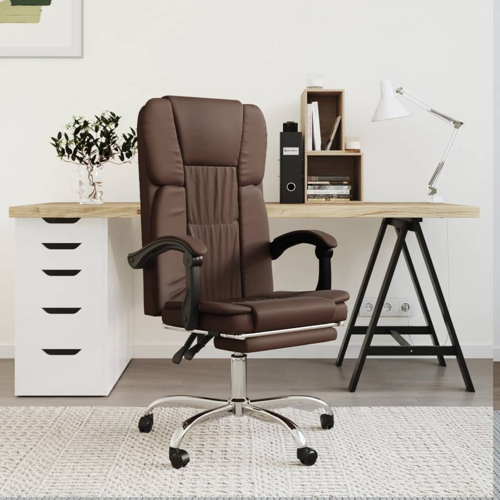 Chaise de bureau réglable en cuir artificiel