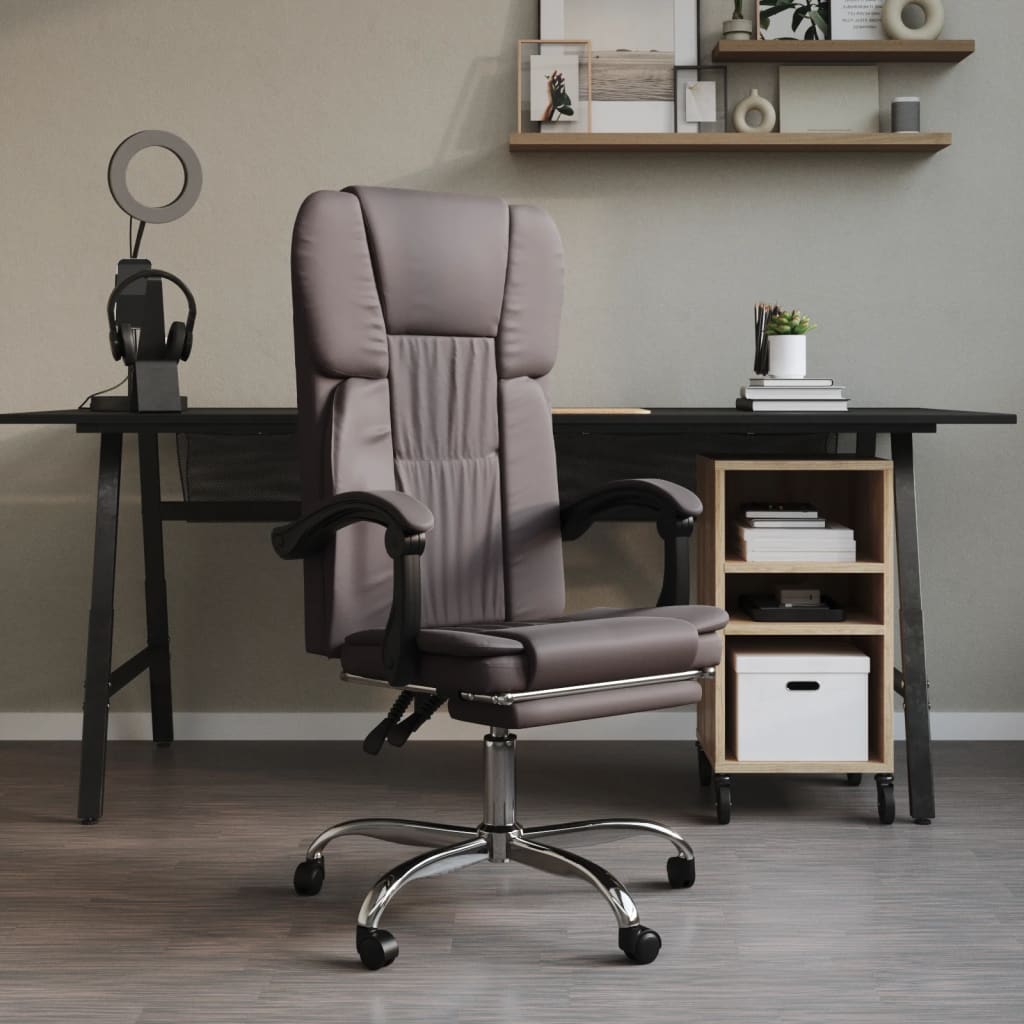 Chaise de bureau réglable en cuir artificiel