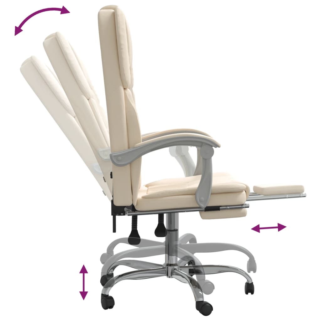 Chaise de bureau réglable en cuir artificiel