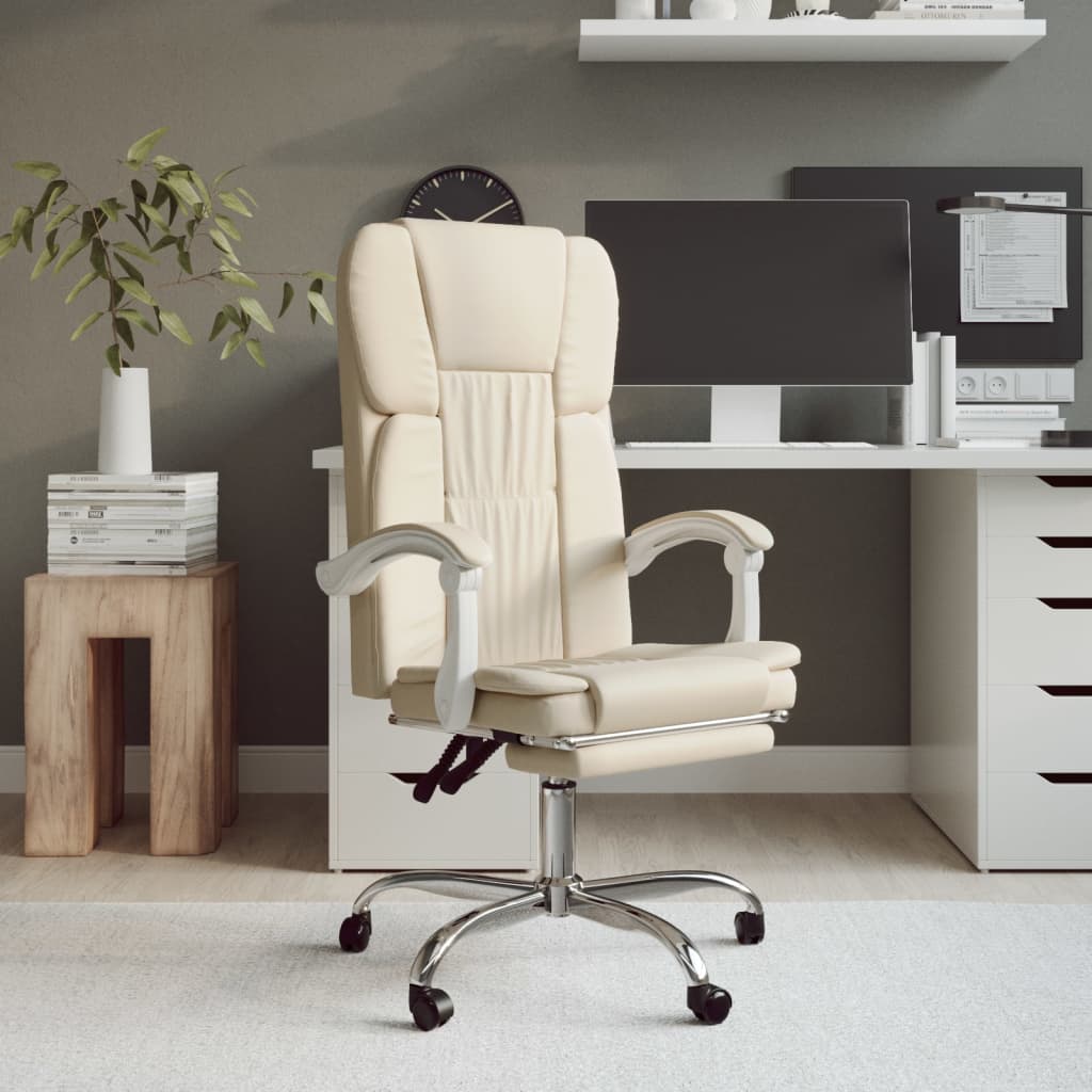 Chaise de bureau réglable en cuir artificiel