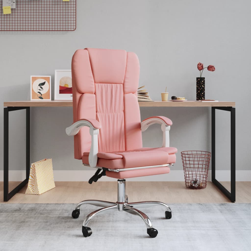 Chaise de bureau réglable en cuir artificiel