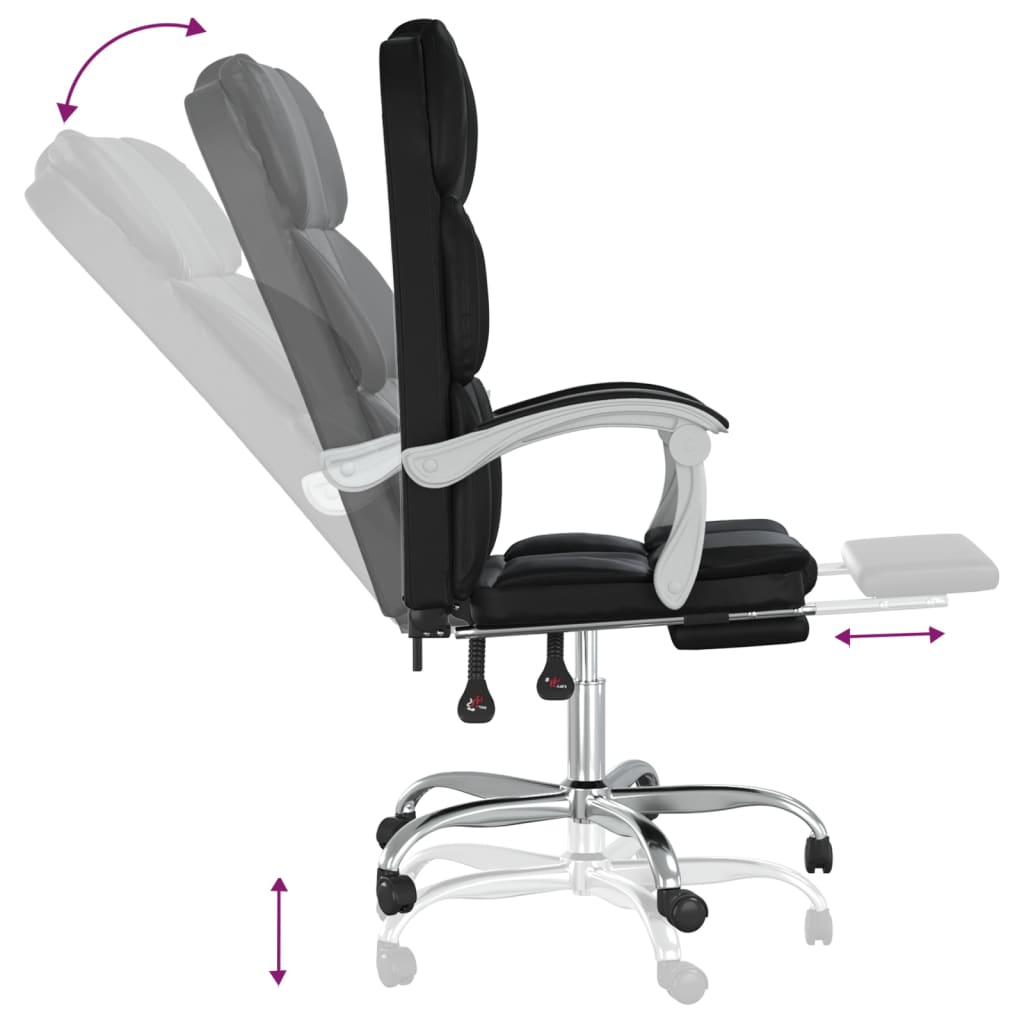 Chaise de bureau réglable en cuir artificiel