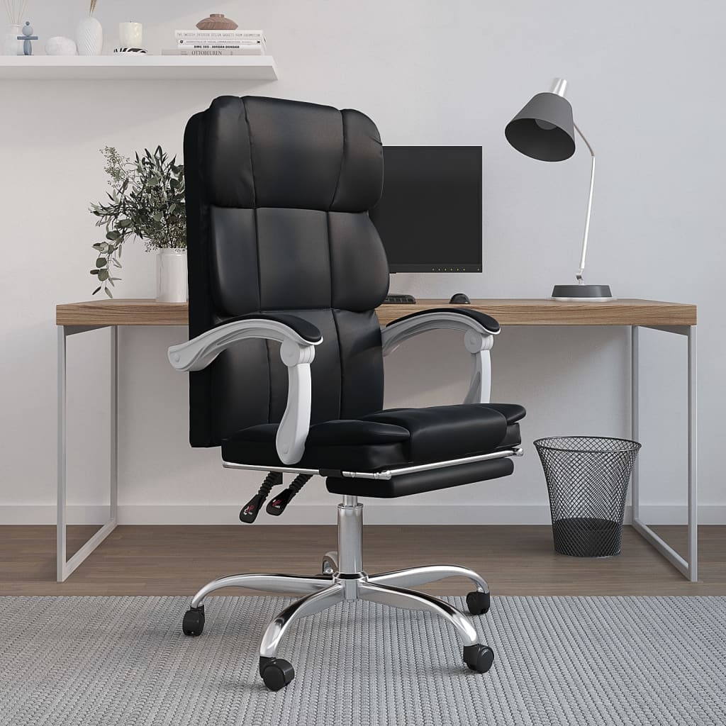 Chaise de bureau réglable en cuir artificiel