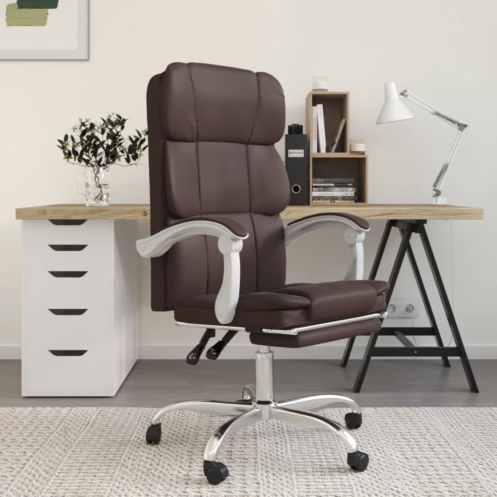 Chaise de bureau réglable en cuir artificiel