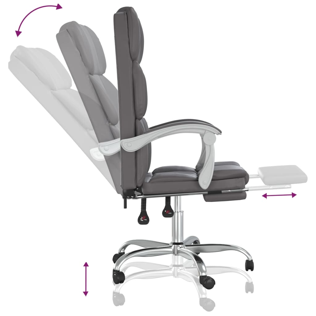 Chaise de bureau réglable en cuir artificiel