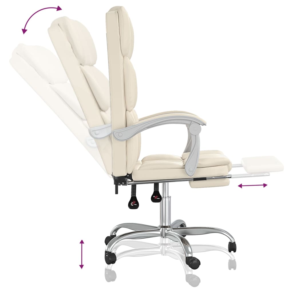 Chaise de bureau réglable en cuir artificiel