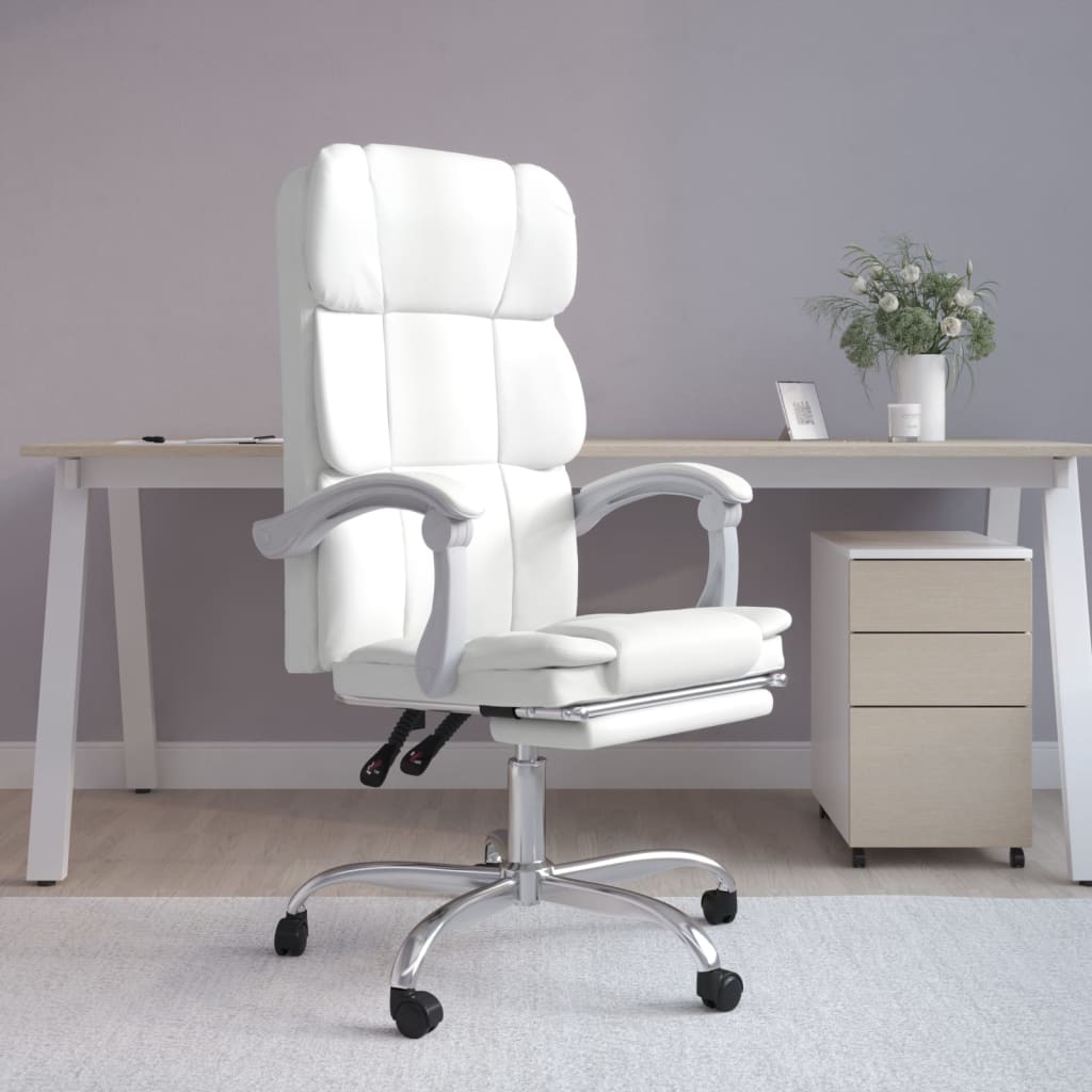 Chaise de bureau réglable en cuir artificiel