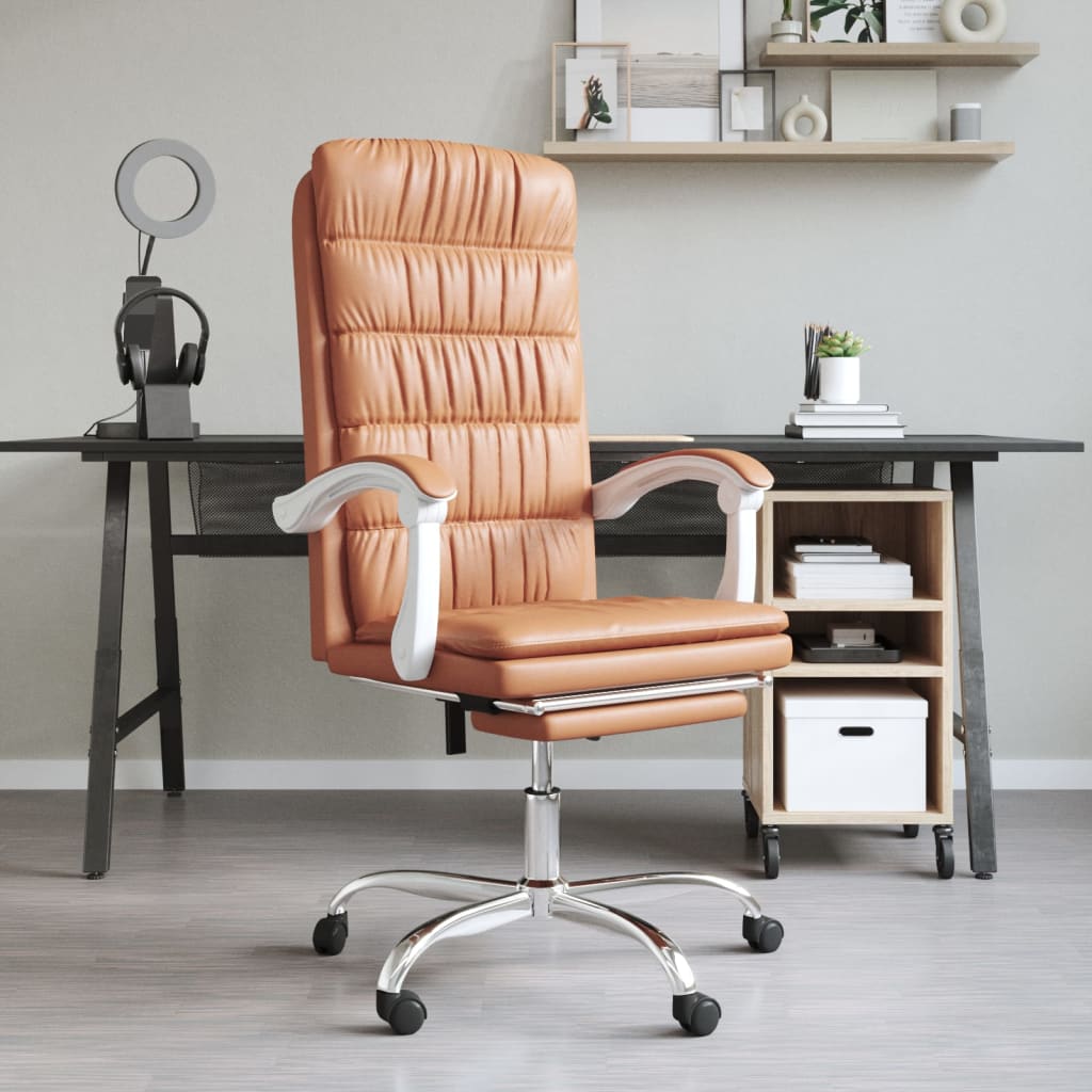 Chaise de bureau réglable en cuir artificiel