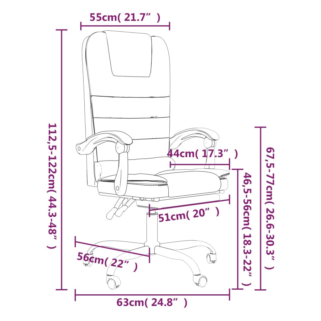 Chaise de bureau massage réglable en cuir artificiel