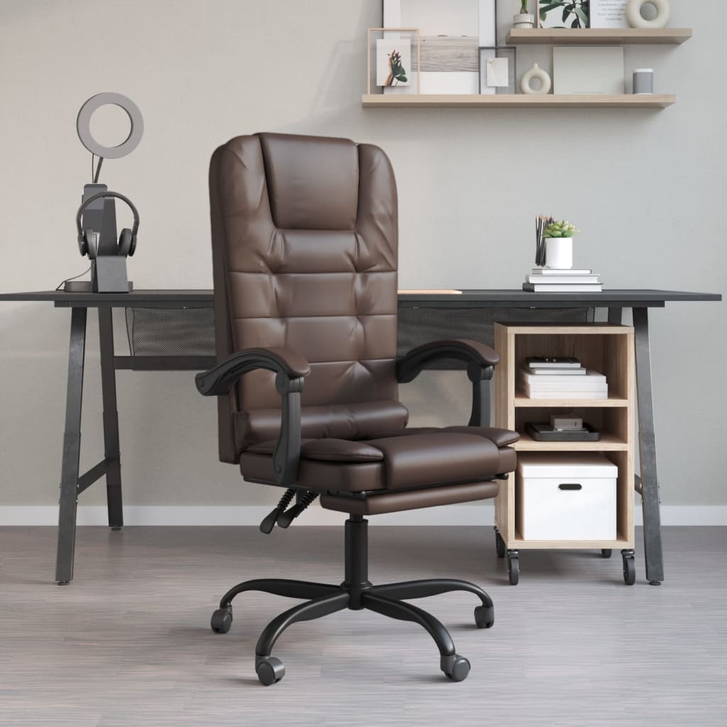 Chaise de bureau massage réglable en cuir artificiel