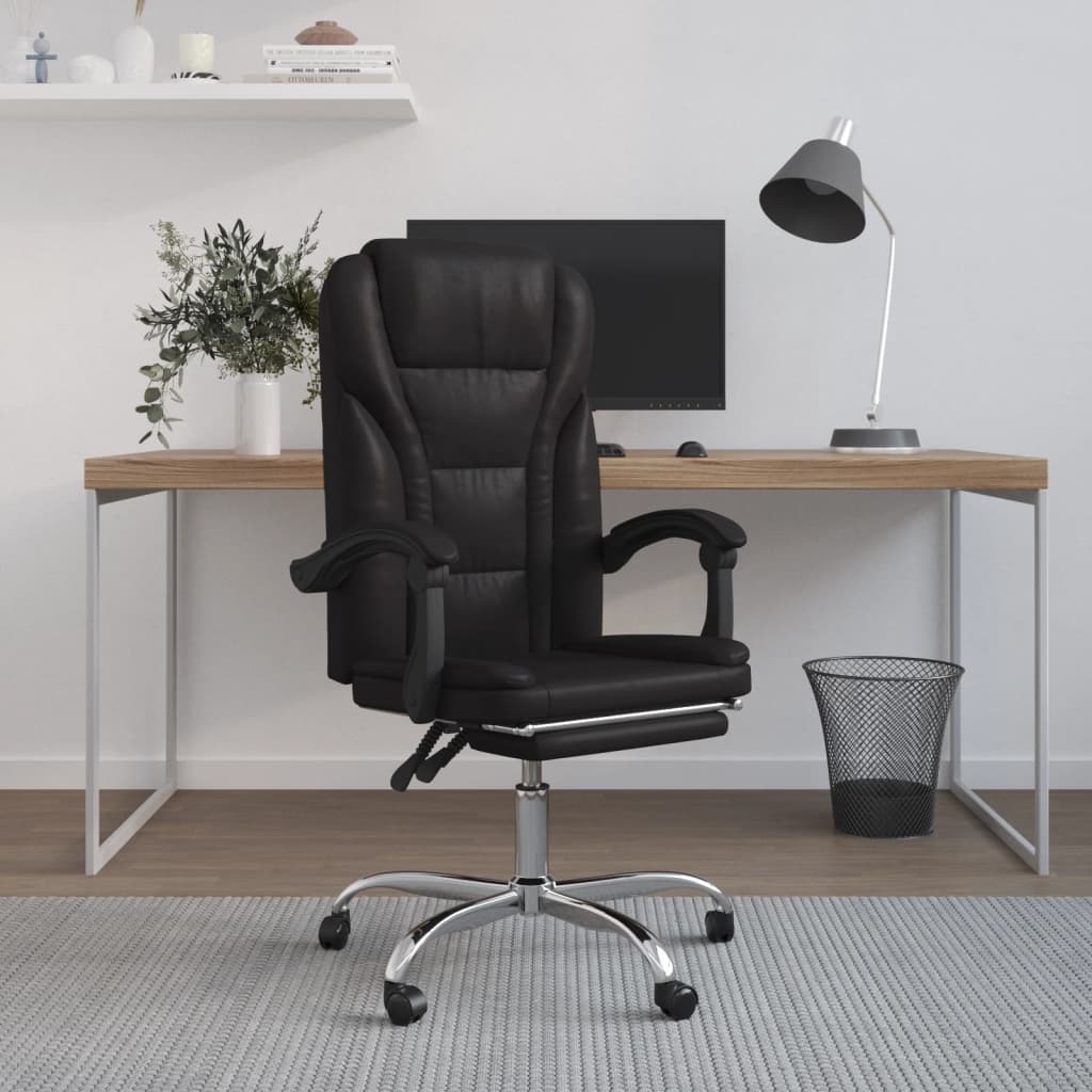 Chaise de bureau réglable en cuir artificiel