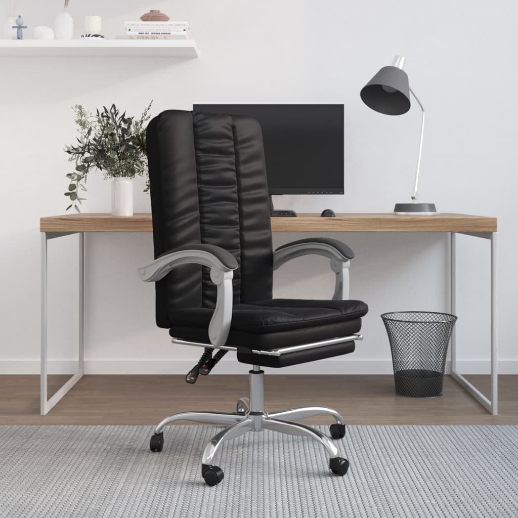 Chaise de bureau réglable en cuir artificiel