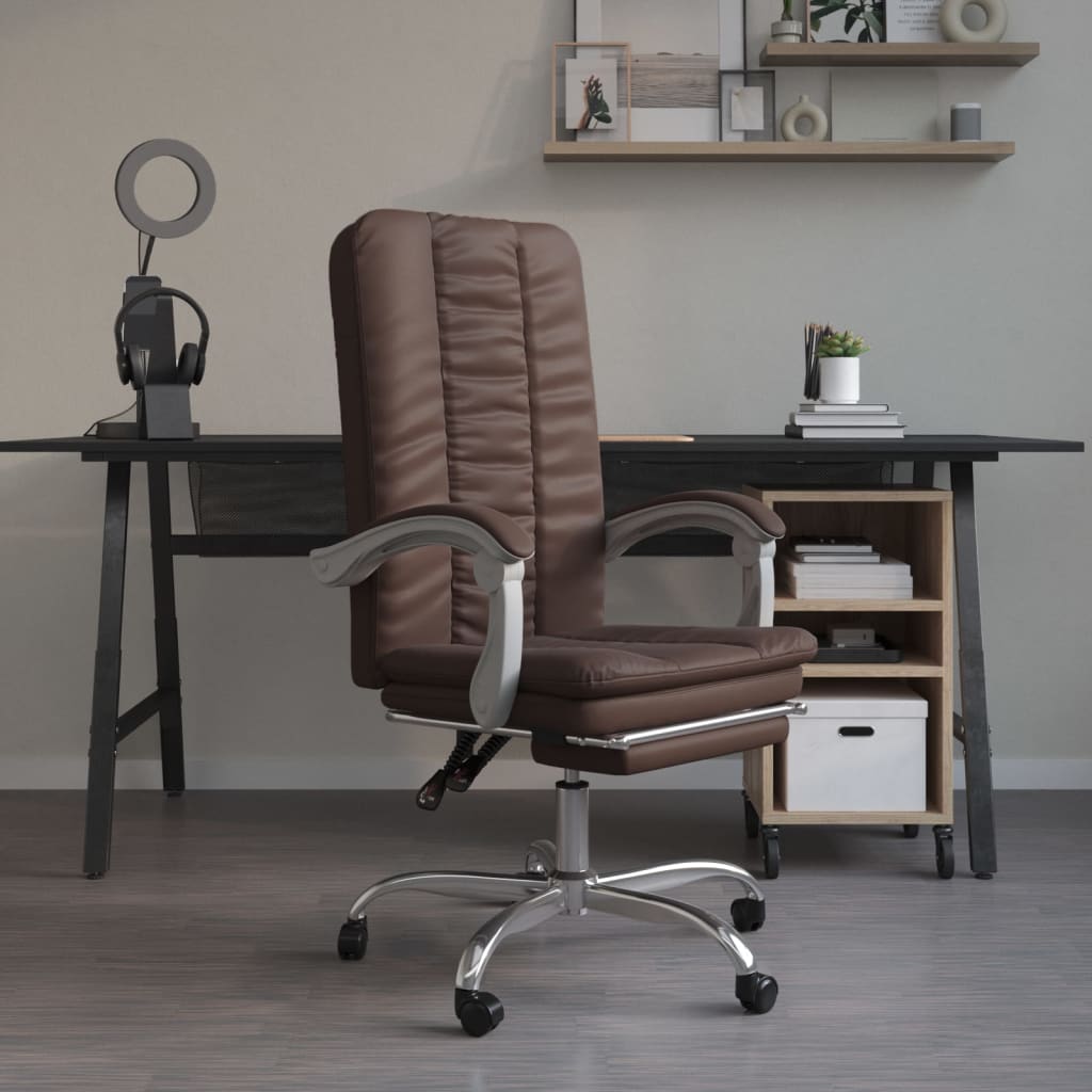 Chaise de bureau réglable en cuir artificiel