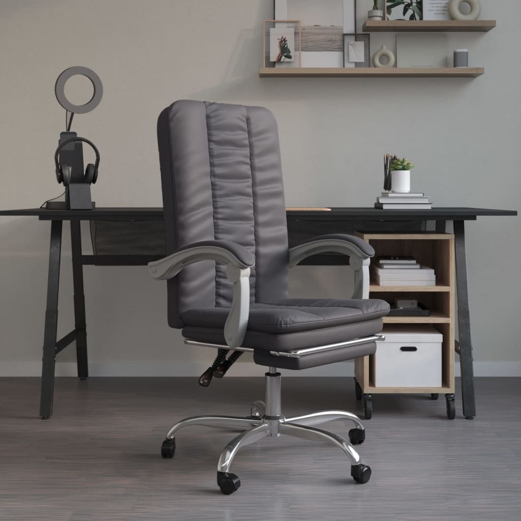 Chaise de bureau réglable en cuir artificiel