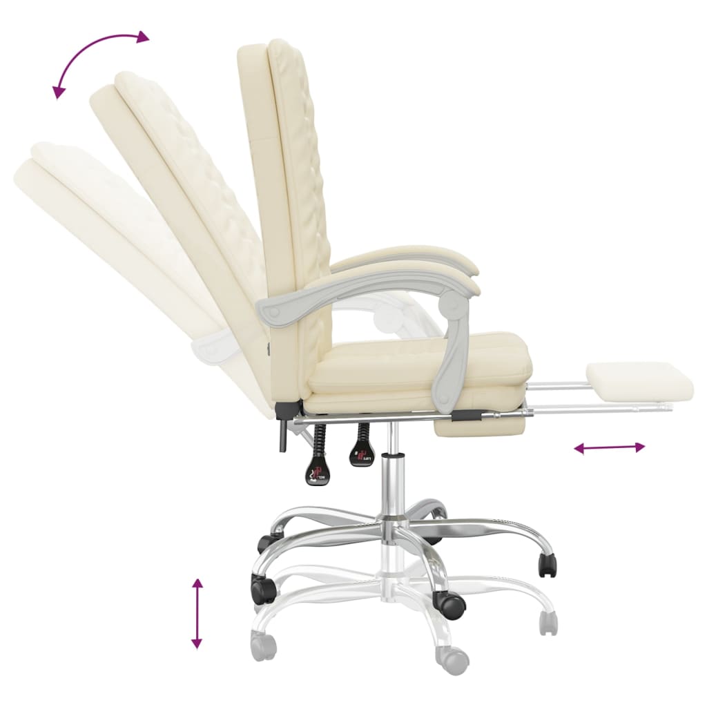 Chaise de bureau réglable en cuir artificiel