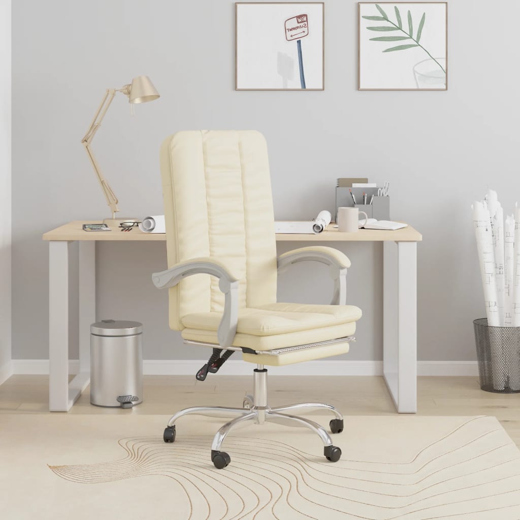 Chaise de bureau réglable en cuir artificiel