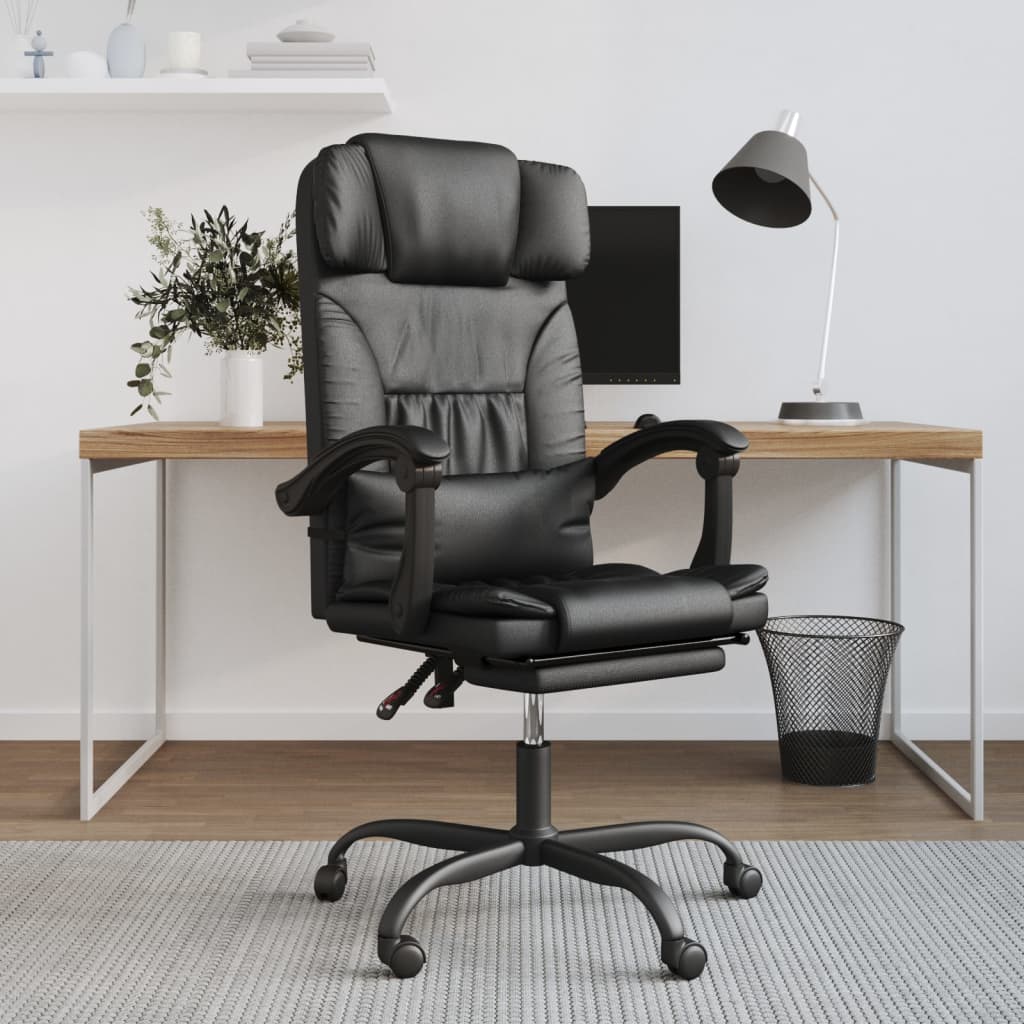 Chaise de bureau réglable en cuir artificiel