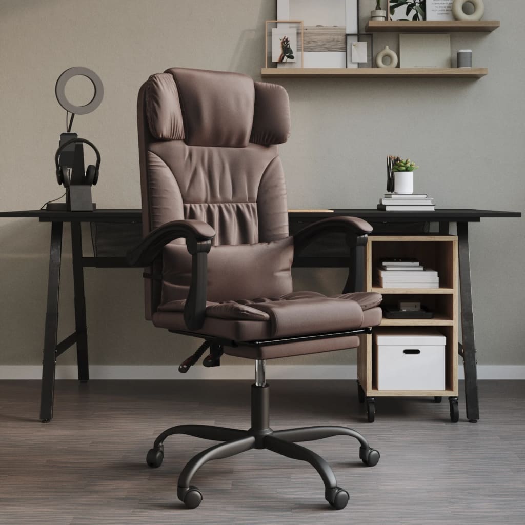 Chaise de bureau réglable en cuir artificiel