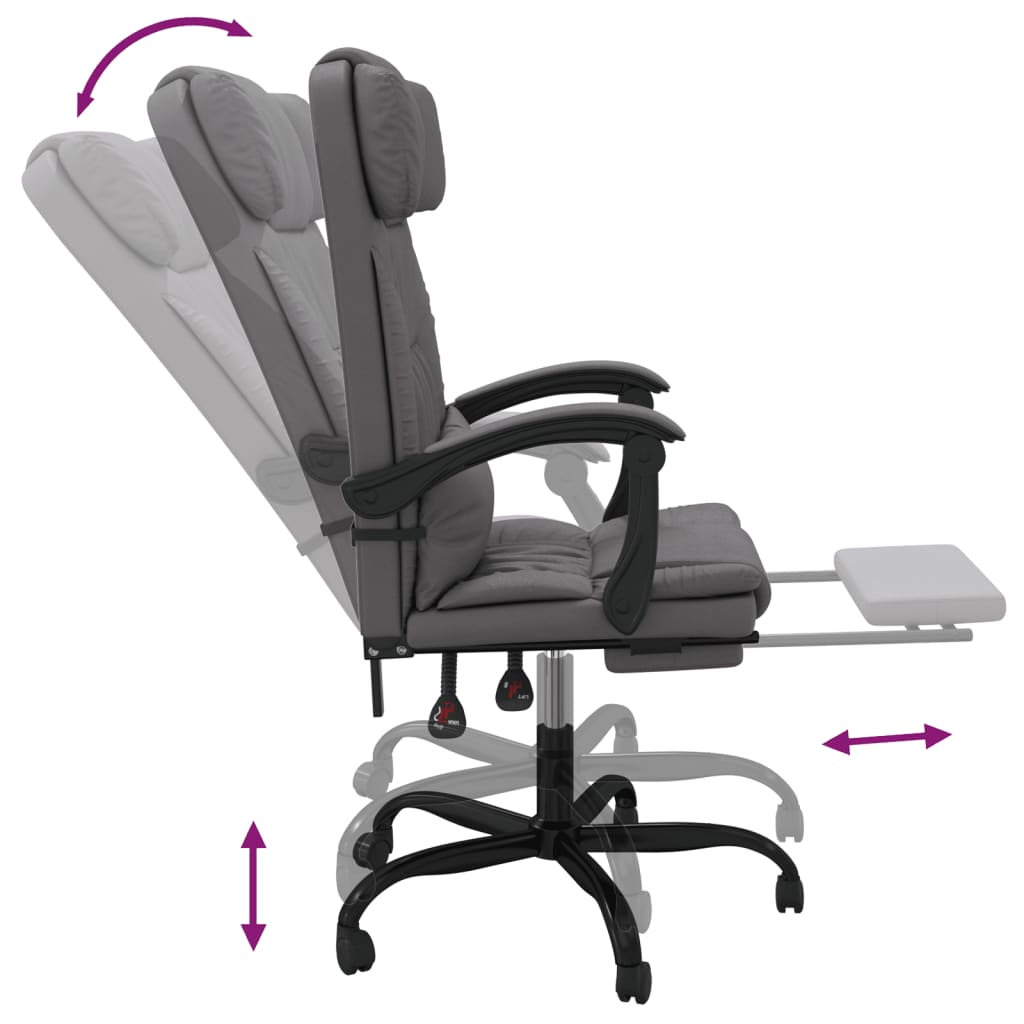 Chaise de bureau réglable en cuir artificiel