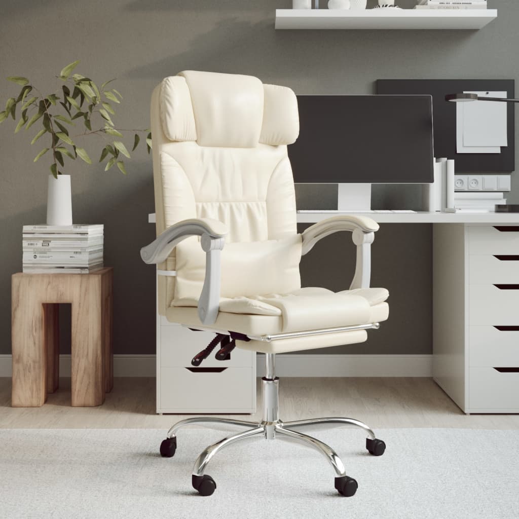 Chaise de bureau réglable en cuir artificiel