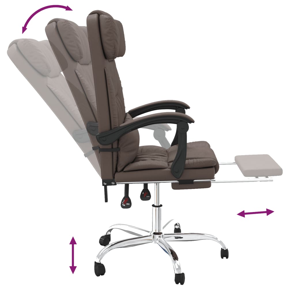 Chaise de bureau réglable en cuir artificiel