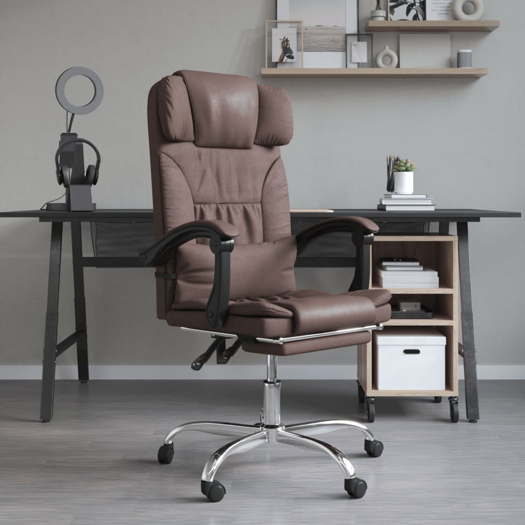 Chaise de bureau réglable en cuir artificiel