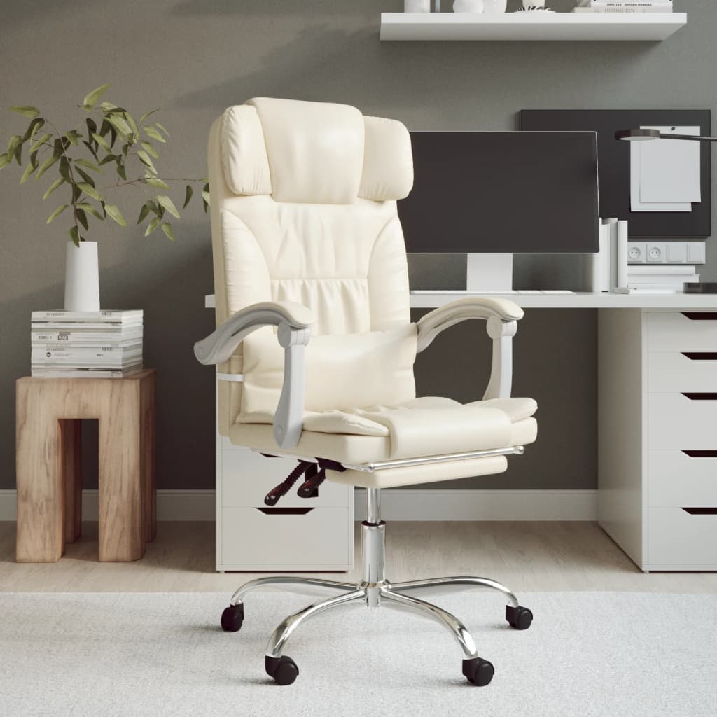 Chaise de bureau réglable en cuir artificiel