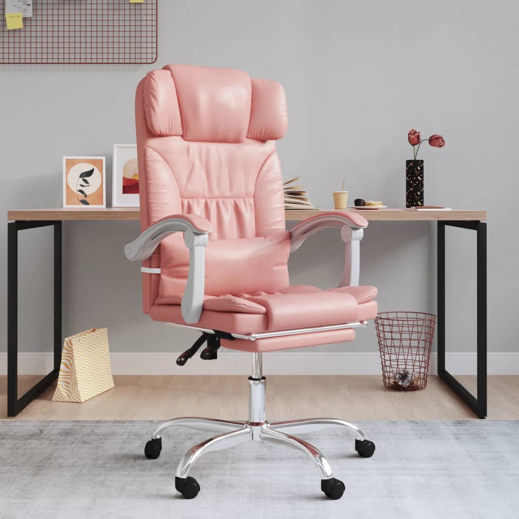 Chaise de bureau réglable en cuir artificiel