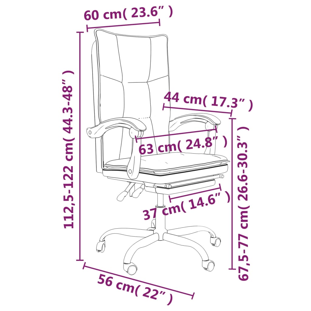 Chaise de bureau réglable en cuir artificiel