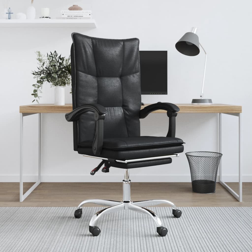 Chaise de bureau réglable en cuir artificiel