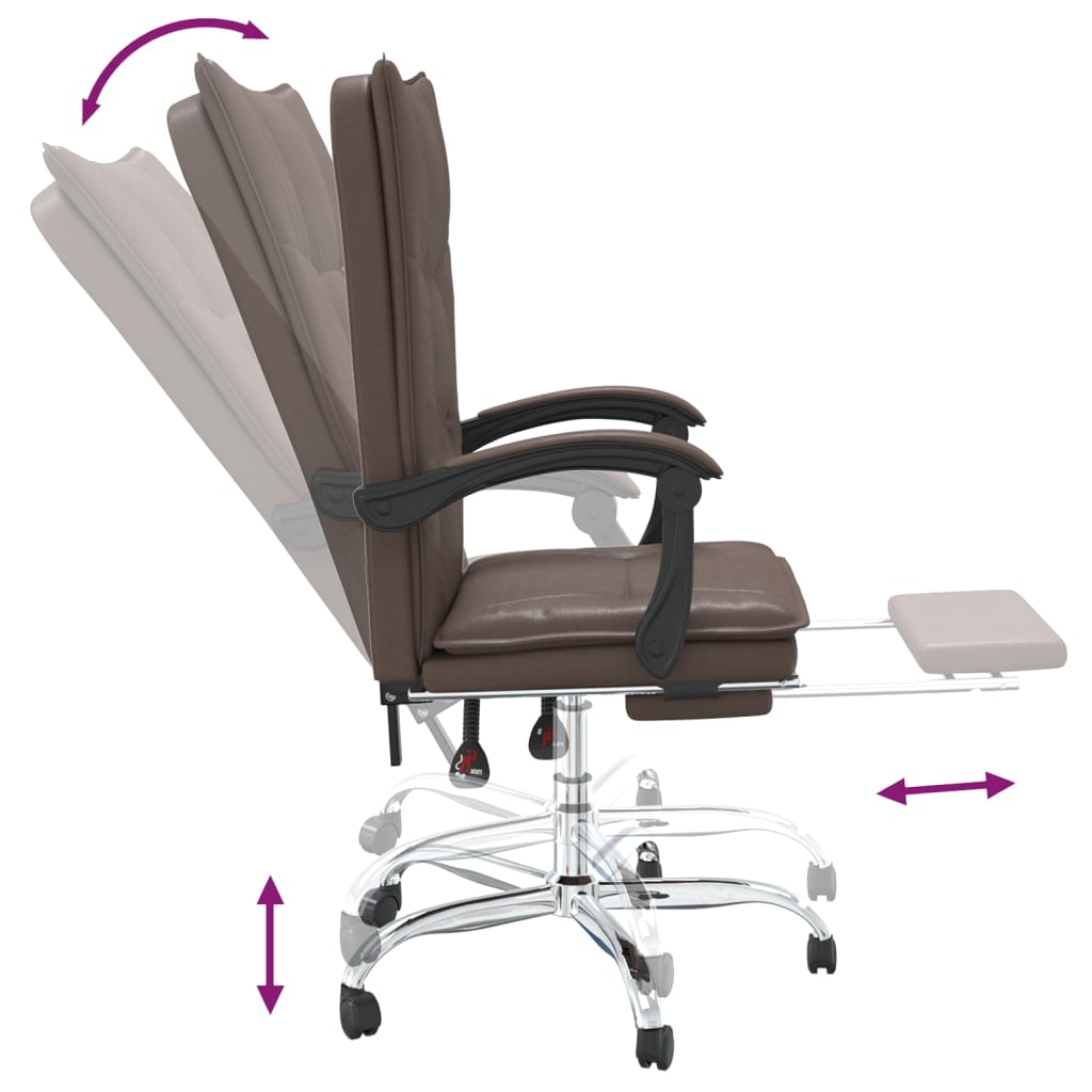 Chaise de bureau réglable en cuir artificiel