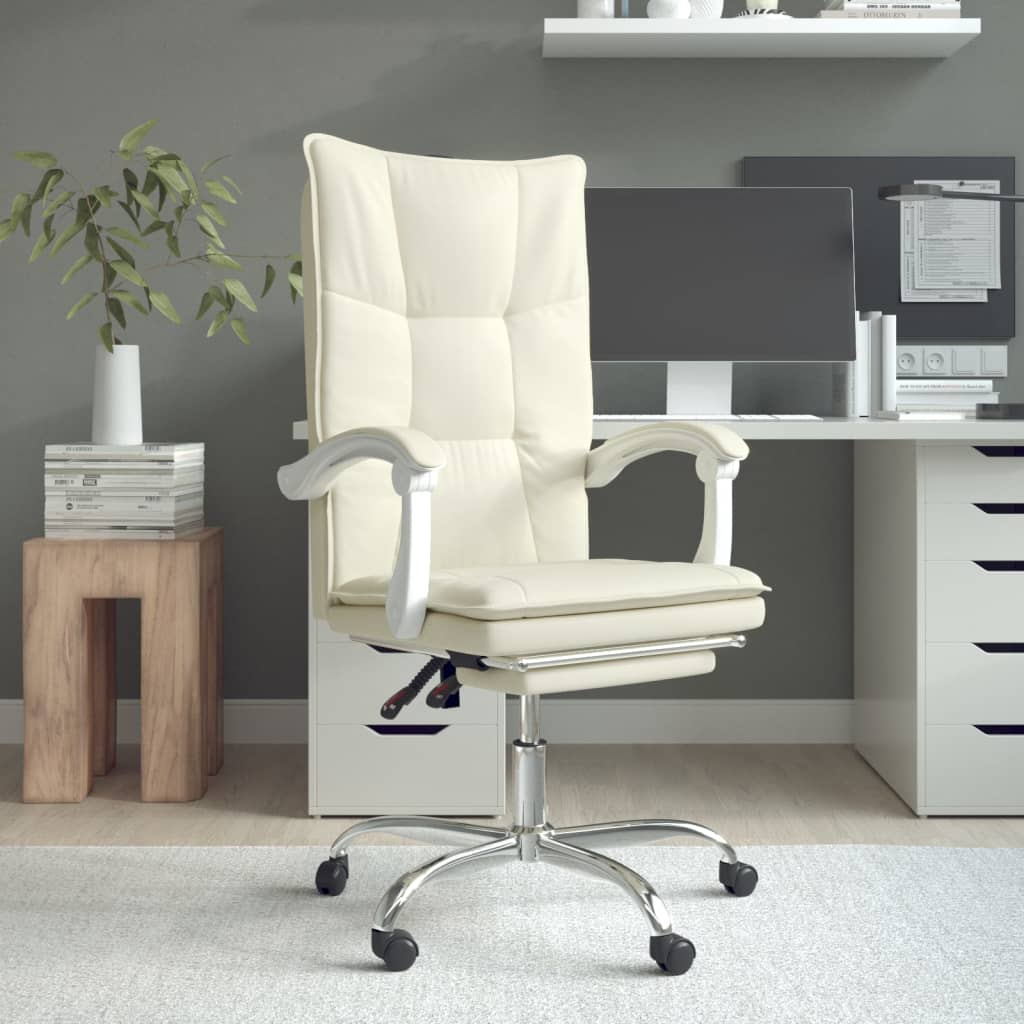 Chaise de bureau réglable en cuir artificiel