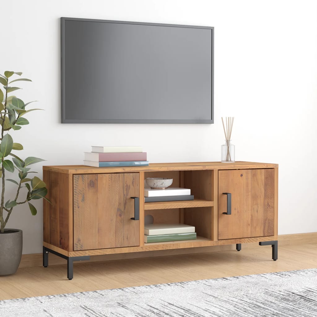 Meuble TV 110x35x48 cm en bois de pin massif