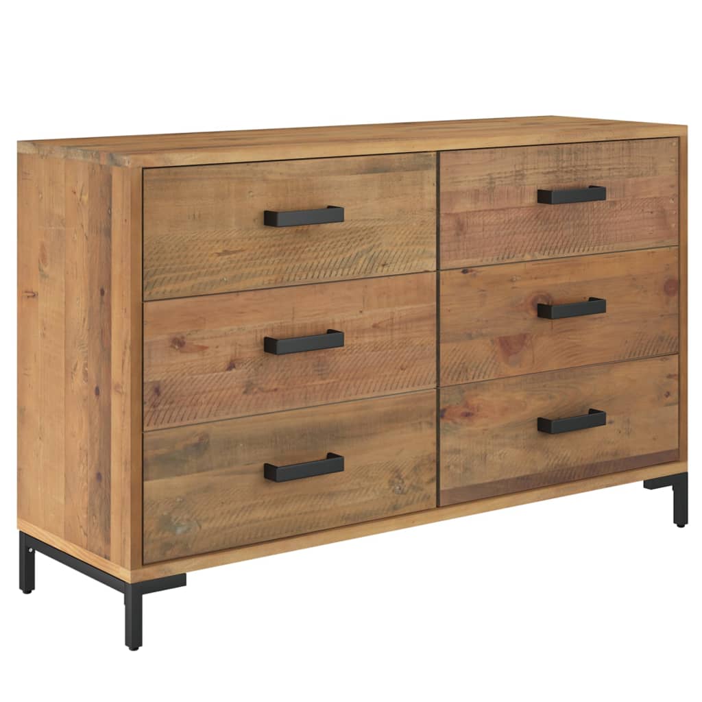 Dressoir 110x35x70 cm massief grenenhout zwart