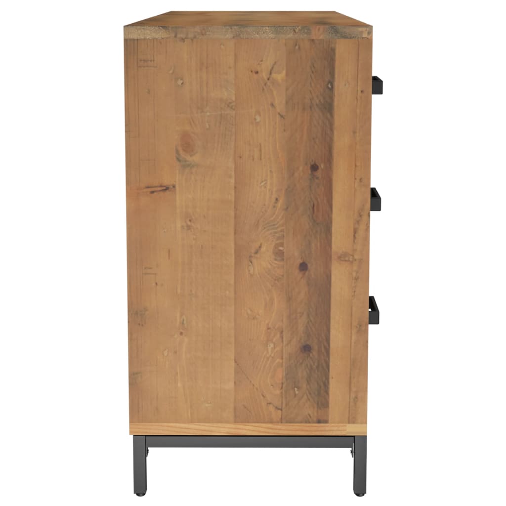 Dressoir 110x35x70 cm massief grenenhout zwart