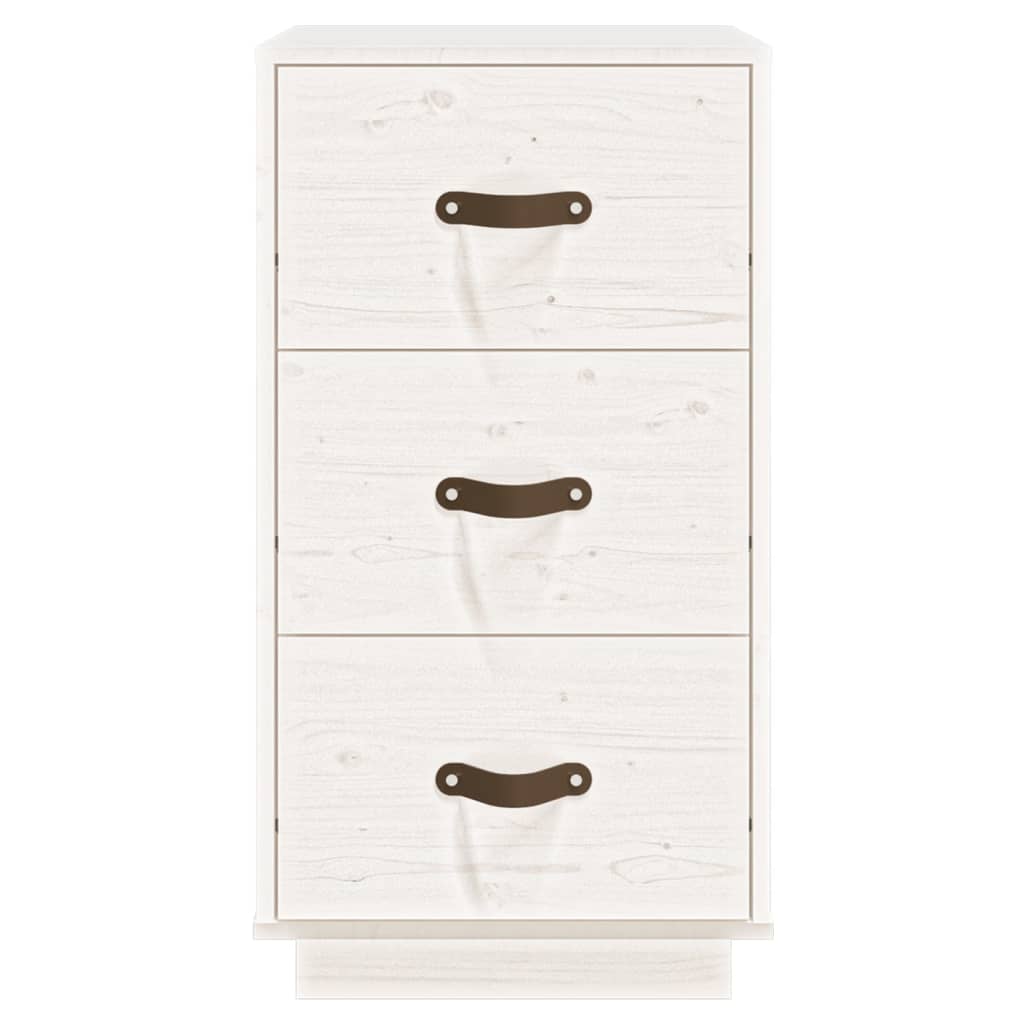 Table de chevet 40x40x75 cm bois de pin massif blanc