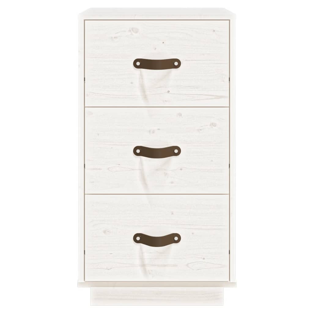 Table de chevet 40x40x75 cm bois de pin massif blanc