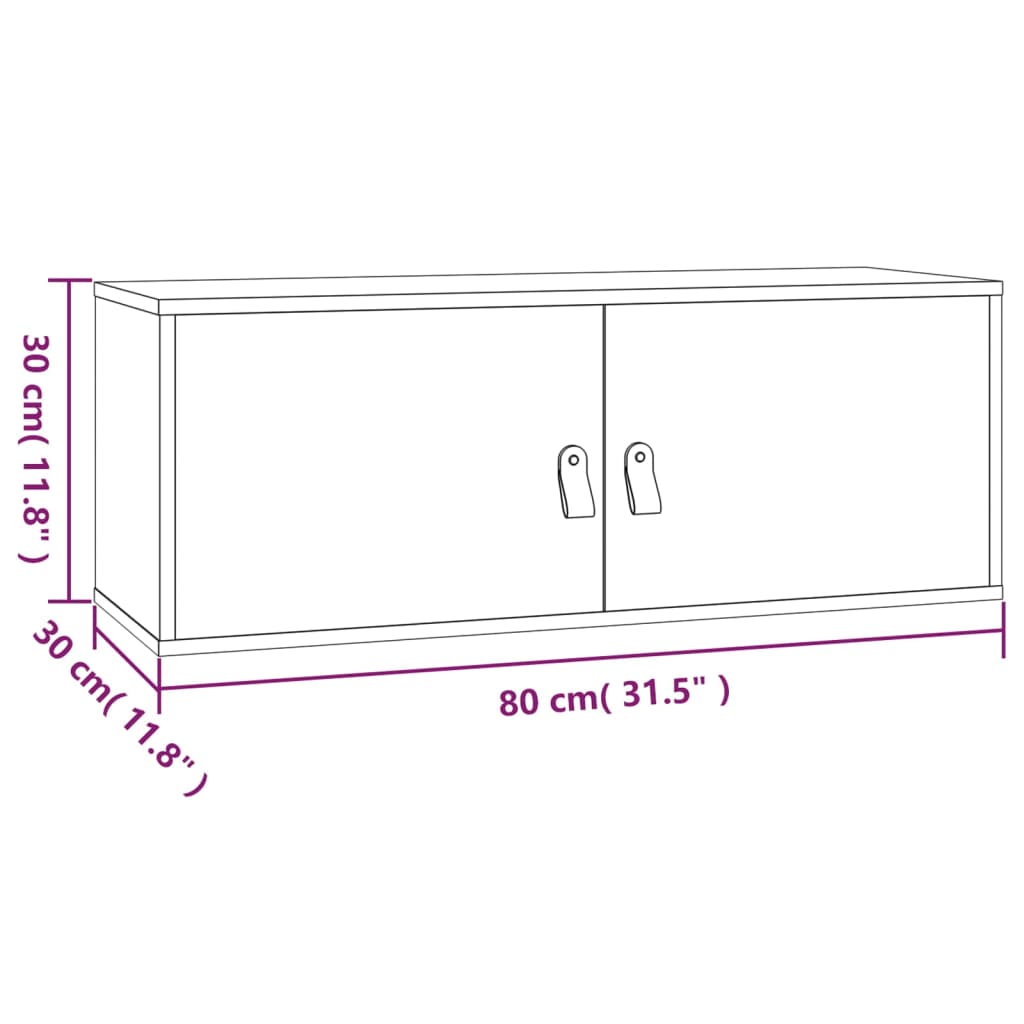 Wandkasten 2 st 80x30x30 cm massief grenenhout