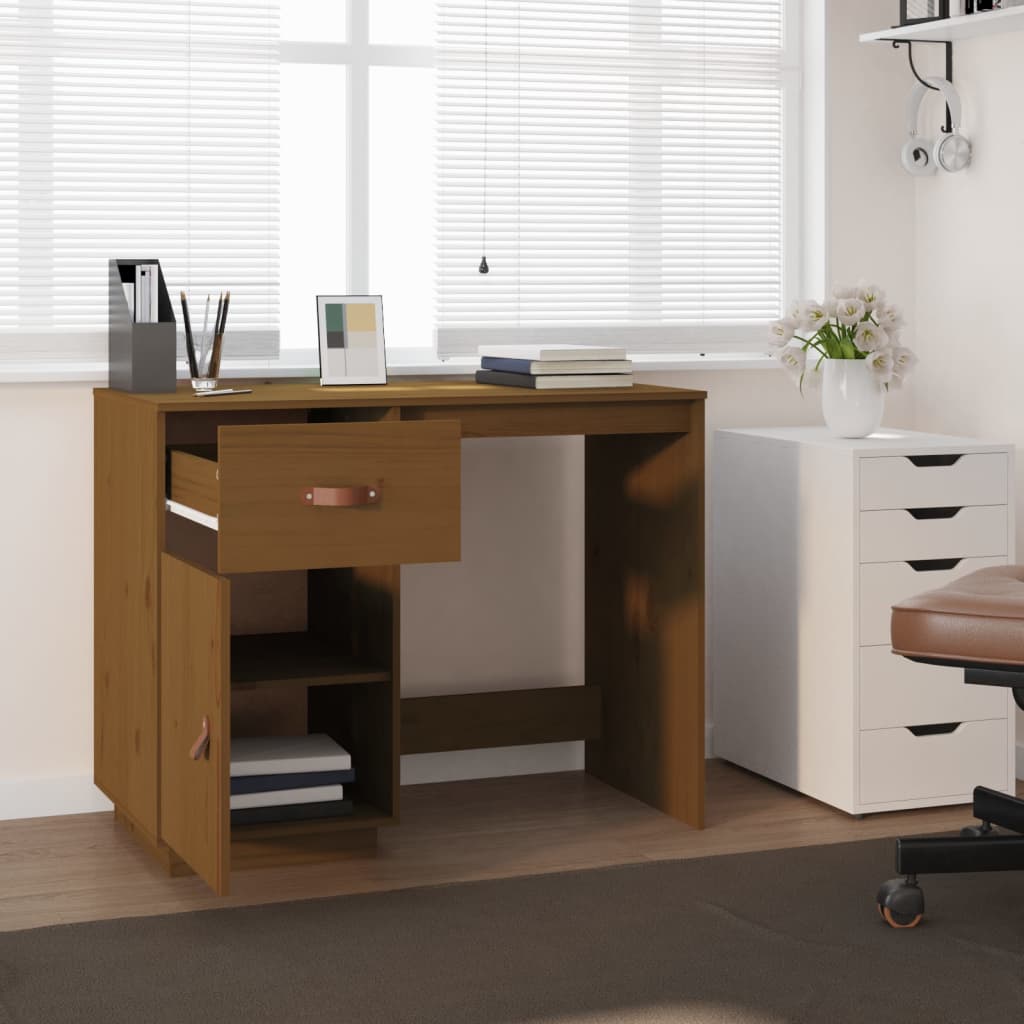 Bureau 95x50x75 cm en bois de pin massif