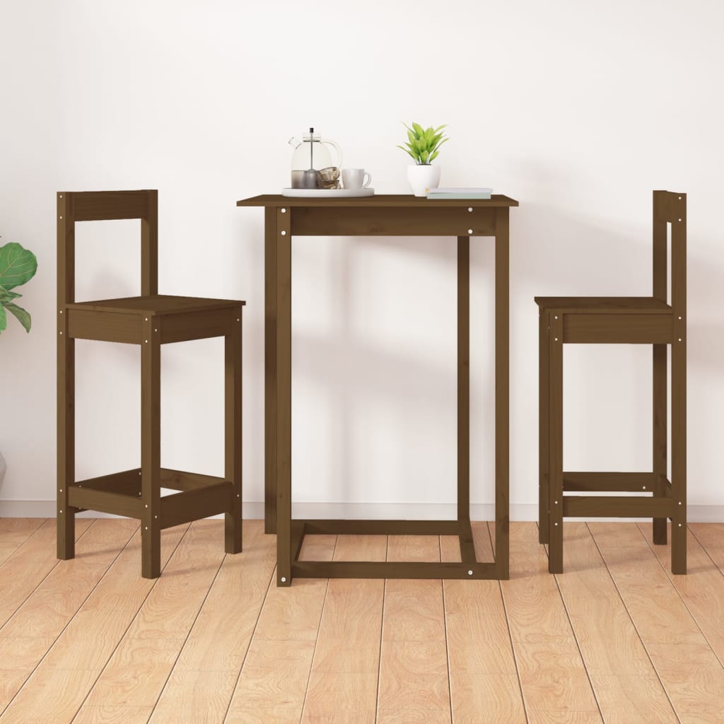 Chaises de bar 2 pcs 40x40x78 cm bois de pin massif