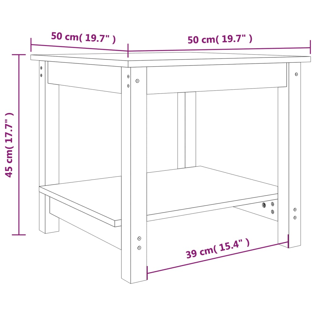 Salontafel 110x55x45 cm massief grenenhout