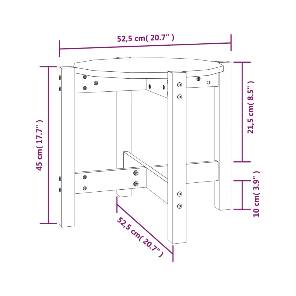 Salontafel Ø 62,5x45 cm massief grenenhout