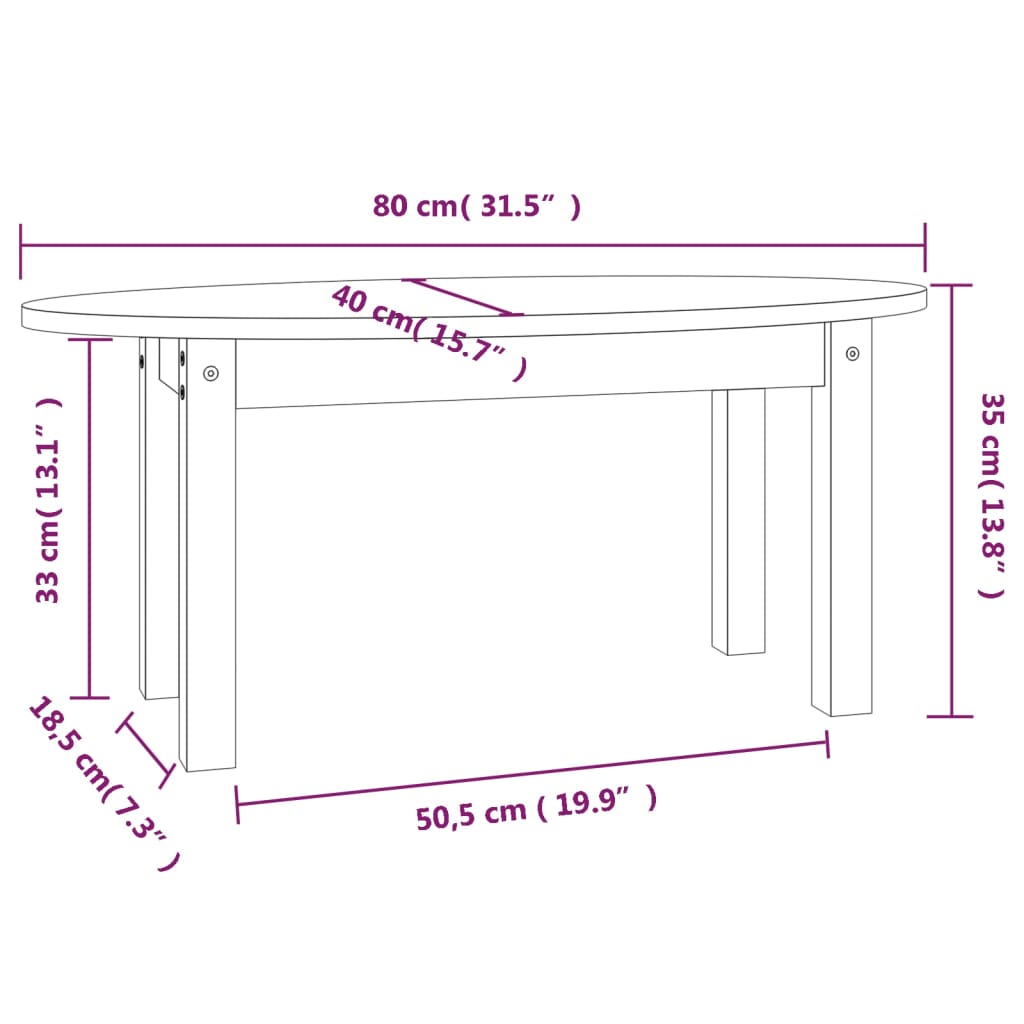 Salontafel 110x55x45 cm massief grenenhout