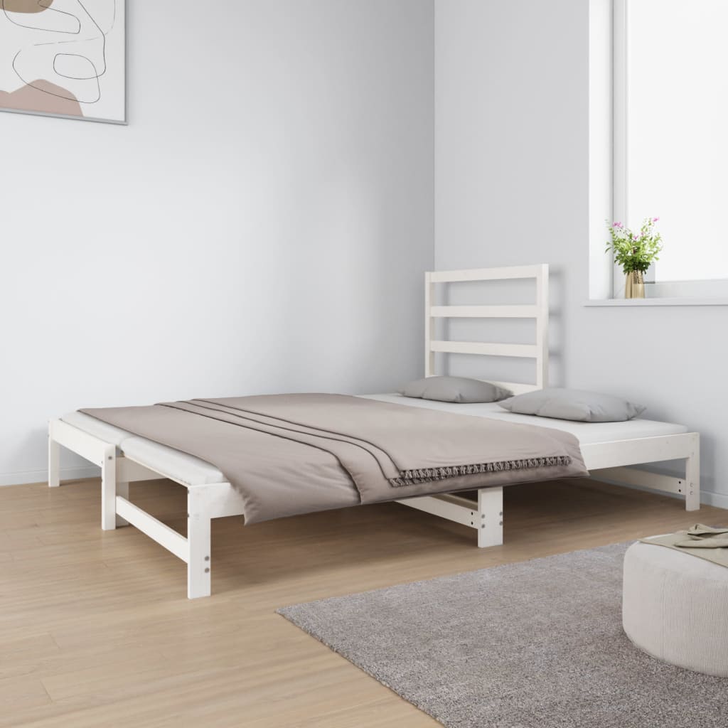 Canapé-lit extensible en pin massif 2x (90x190) cm