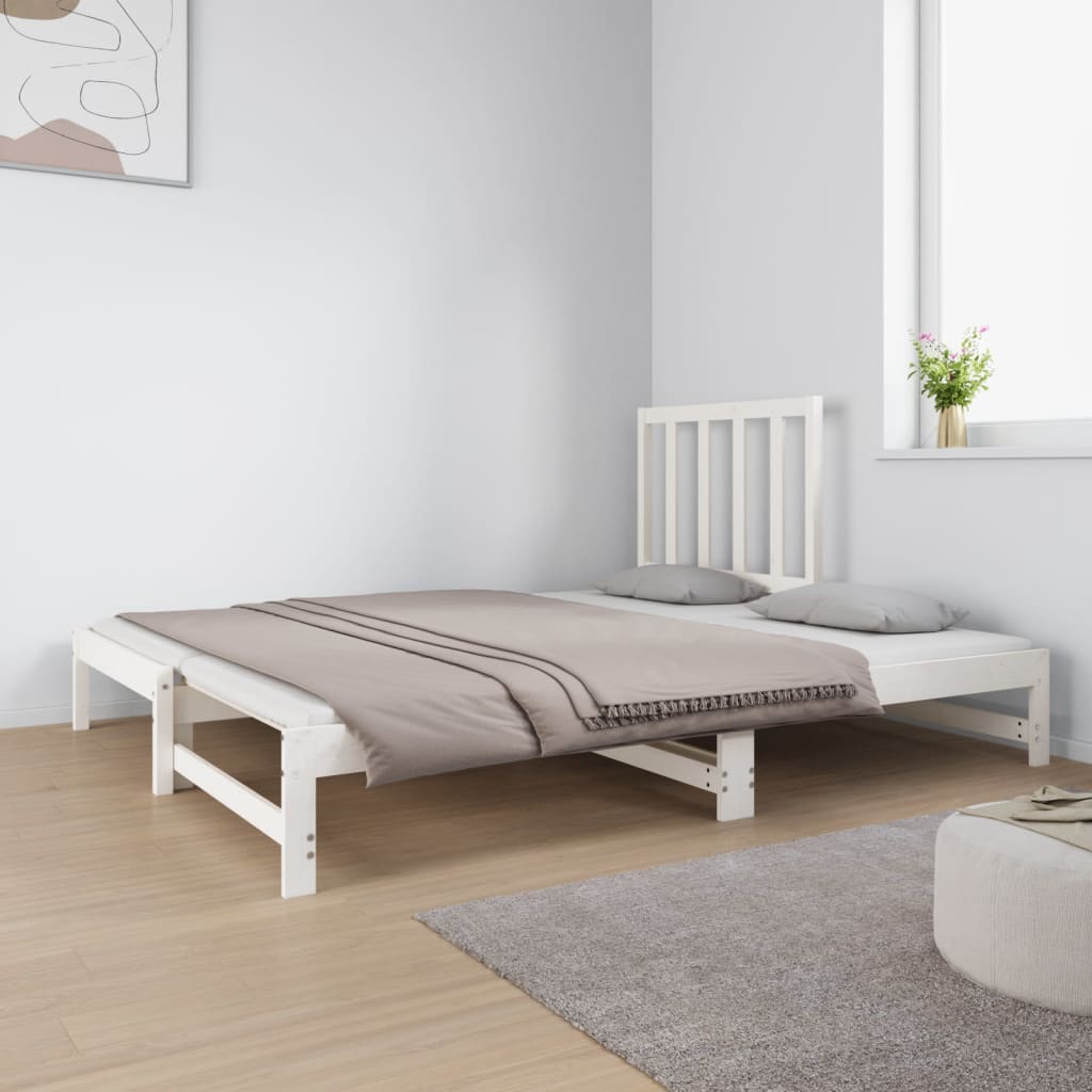 Canapé-lit extensible en pin massif 2x (90x190) cm