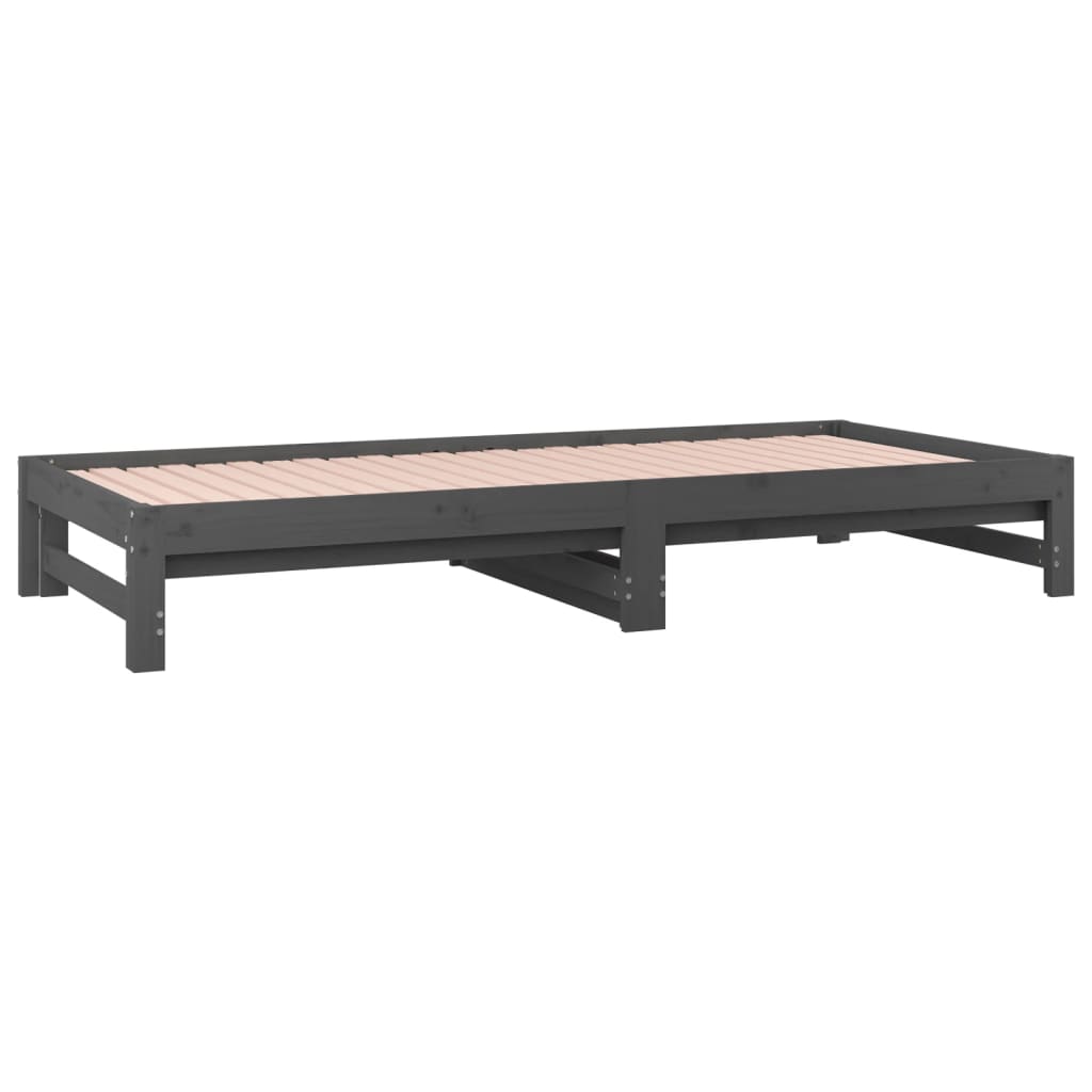 Canapé-lit extensible en pin massif 2x (90x190) cm