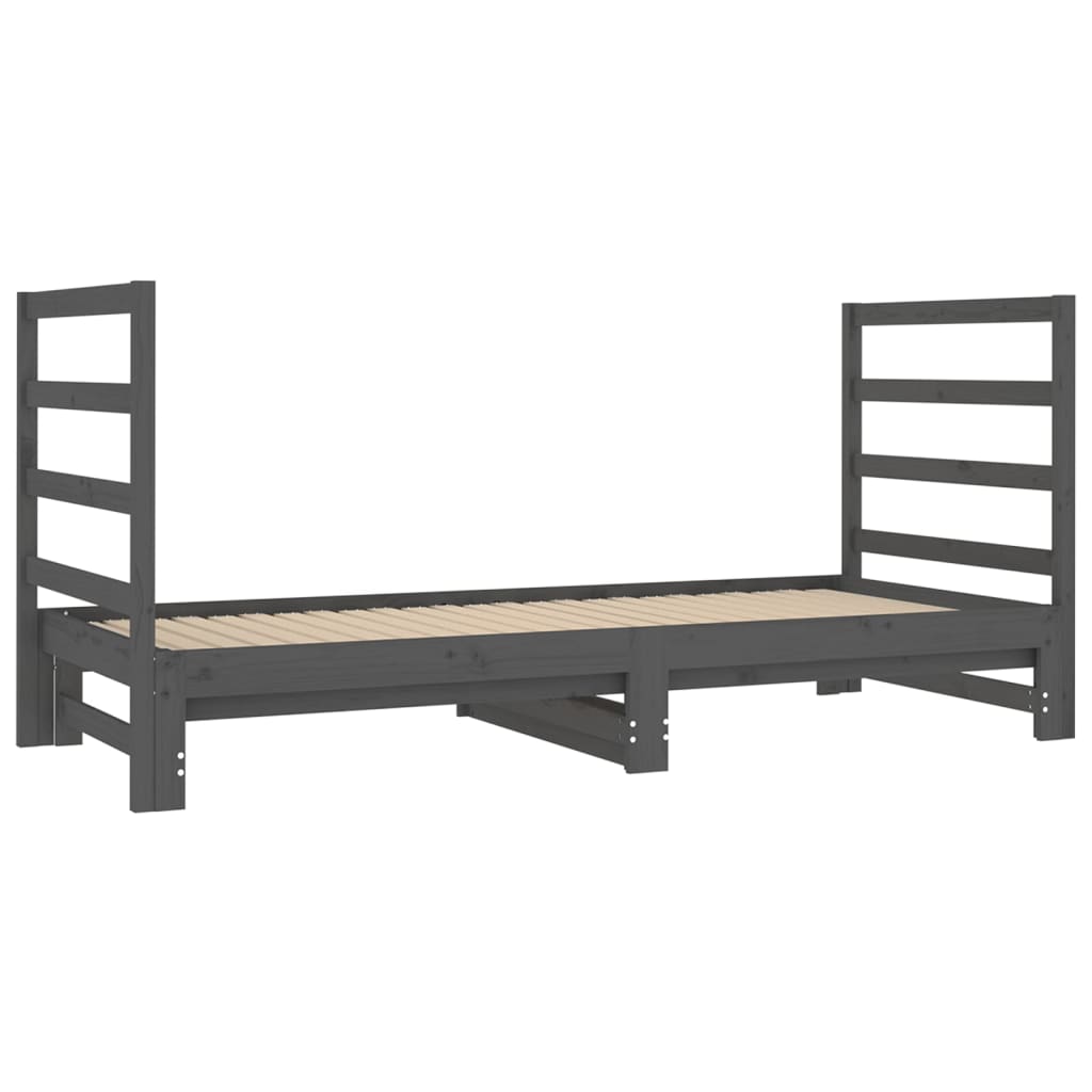 Slaapbank uitschuifbaar massief grenenhout 2x(90x190) cm