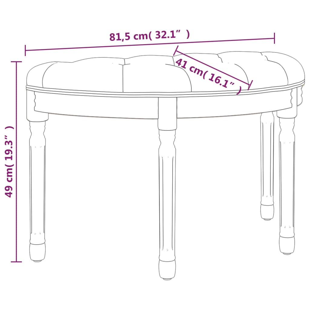 Banc 110,5x45x49 cm velours